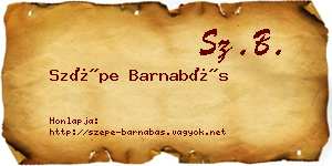 Szépe Barnabás névjegykártya